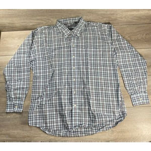 Burberry London XL Mens Blue Nova Check Plaid Long Sleeve Button Down Shirt